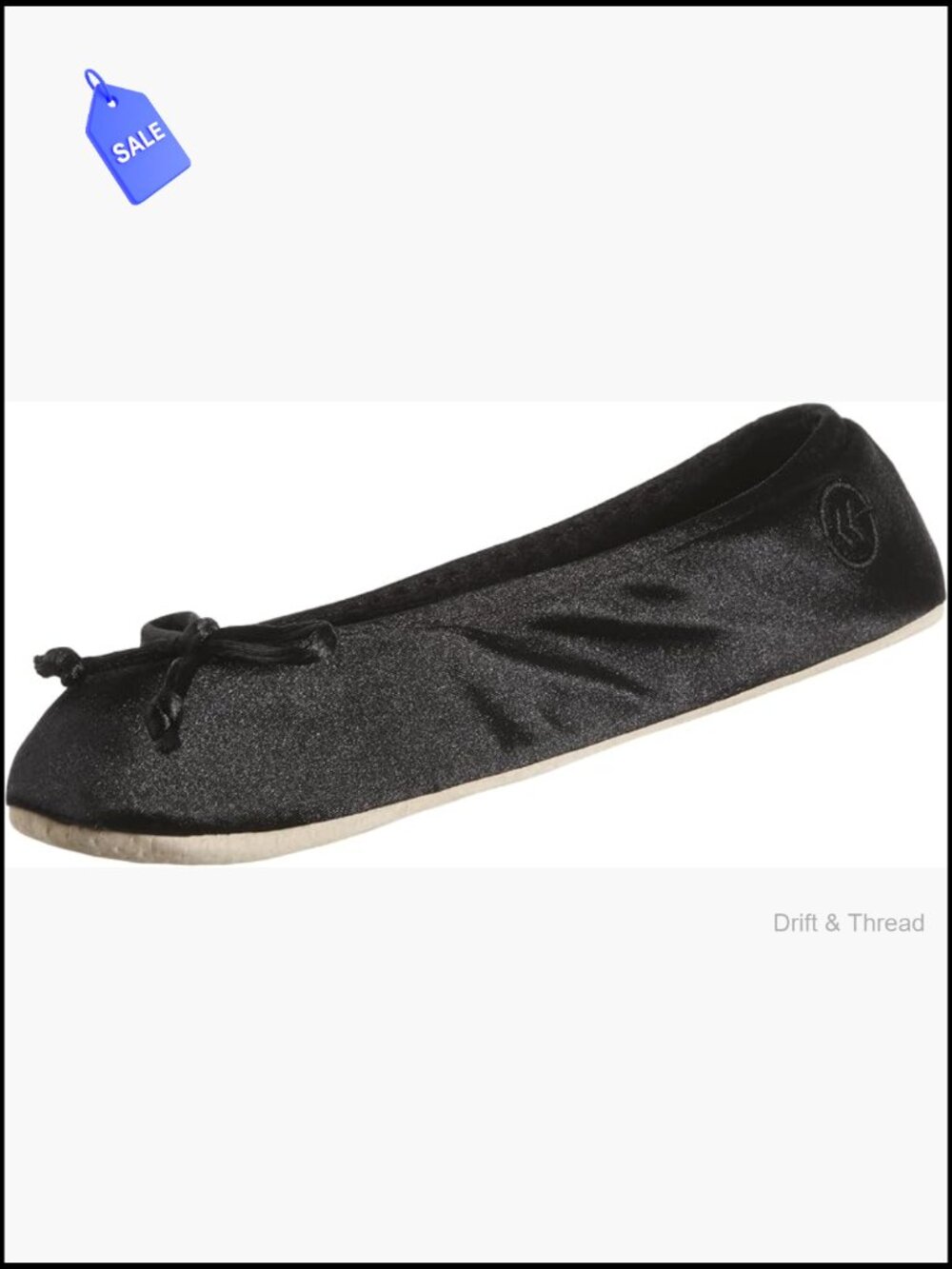 Satin Ballerina Slippers with Bow - Suede Sole, Comfortable Indoor Shoes
